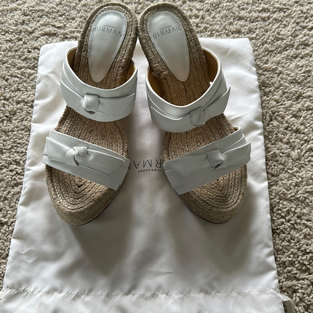 Alexandre Birman White Woven Platform Sandals